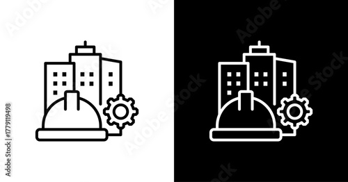 Facility Management  White Icon Set Design
