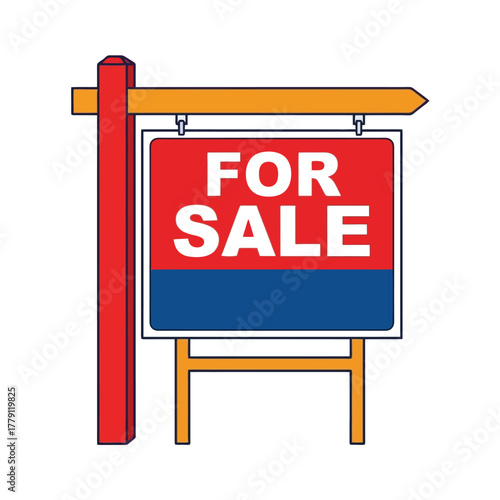 Real estate for sale sign points toward a new home ownership dream