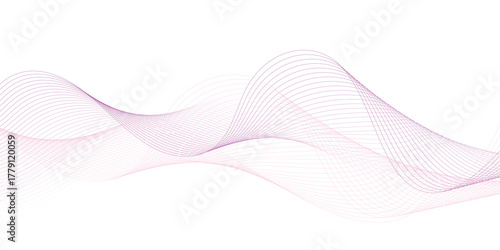 Abstract wave element for design. Digital frequency track equalizer. Stylized line art background. Vector illustration. Wave with lines created using blend tool.	