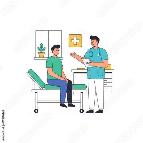 Doctor and Patient During Medical Examination and Consultation.