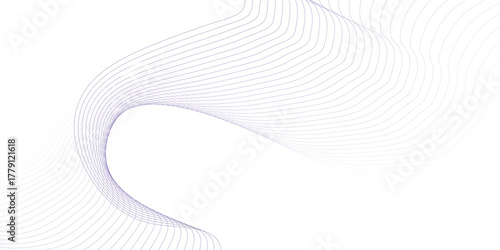 Abstract purple smooth wave on a white background. Dynamic sound wave. Design element. Vector illustration. 