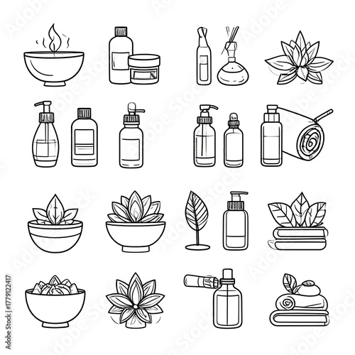 Set of spa and wellness icons