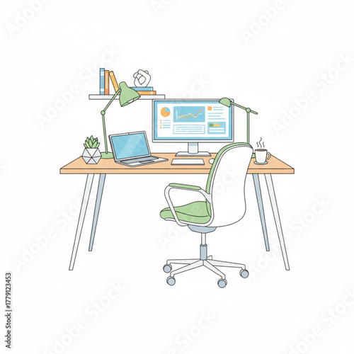 Organized Home Office Workspace for Remote Work and Productivity.