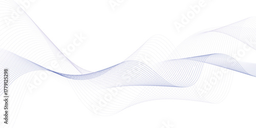 Abstract purple smooth wave on a white background. Dynamic sound wave. Design element. Vector illustration. 