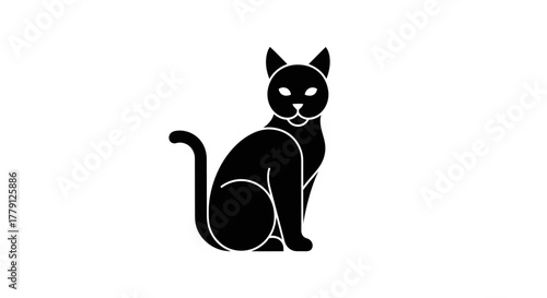Black cat silhouette on white background vector illustration