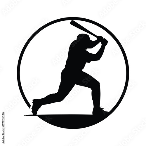 Baseball Player Silhouette Vector.