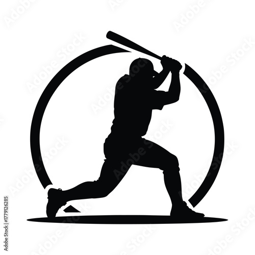 Baseball Player Silhouette Vector.