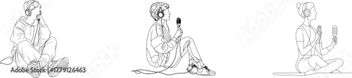 The modern design of a podcast microphone is captured in a minimalist one lineart illustration through continuous line drawing