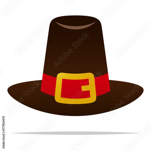 Cute thanksgiving pilgrim hat vector isolated illustration