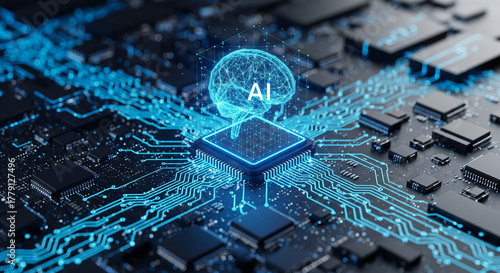 AI-Powered Motherboard Technology: Digital Circuitry & Internet Innovation Design