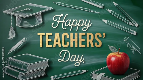 Happy Teachers’ Day Chalkboard Design