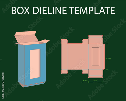 Strad Tuck end Box 4x9x16cm Dieline Template with 3d design