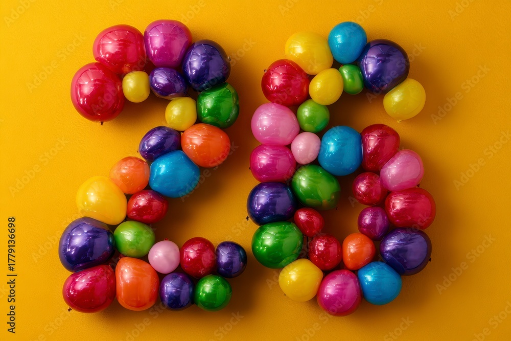 Obraz premium Colorful Easter Eggs Arranged to Form the Number Twenty-Six