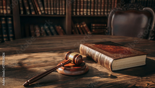 Law Book and Gavel in Law Office