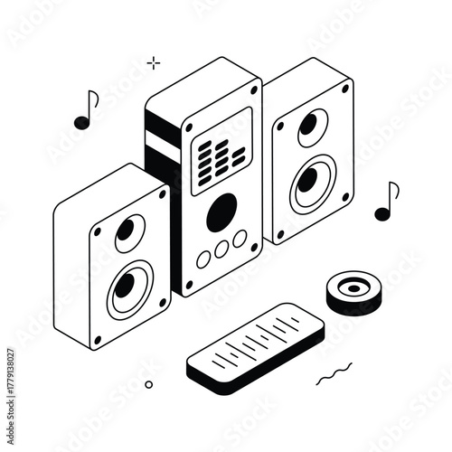 Take a look at this amazing isometric illustration of music entertainment