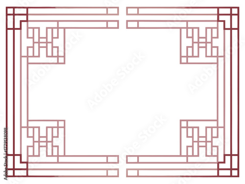 Intricate geometric pattern border design with asian influence