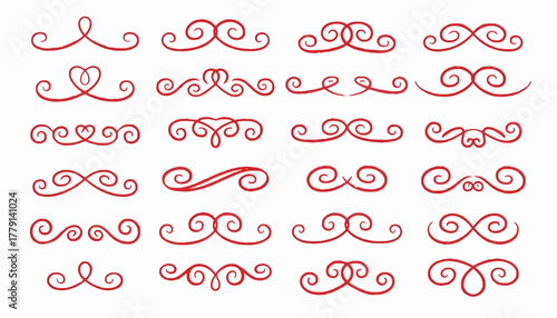 Decorative flourishes and elegant swirls for graphic design projects, adding a touch of artistic charm