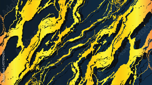 Dynamic Liquid Gold Marble Texture Background