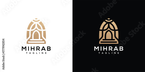 Mihrab inspiration logo design. Creative mihrab icon ideas.	