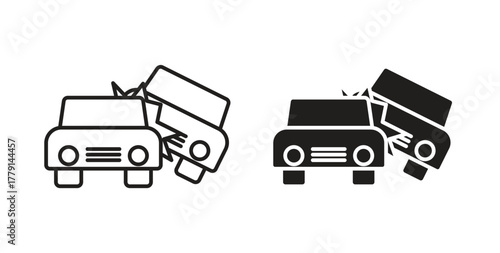 Accident icon symbol. Vector EPS 10. line and glyph icon