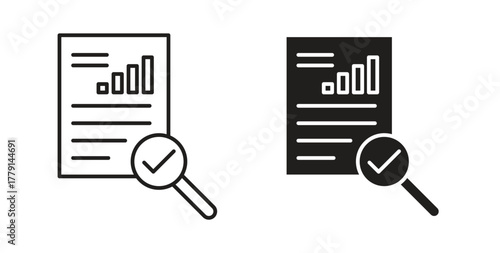 Analytics report icon symbol. Vector EPS 10. line and glyph icon