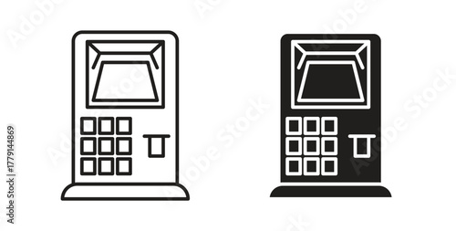 Atm icon symbol. Vector EPS 10. line and glyph icon