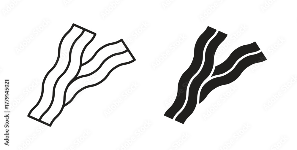 Obraz premium Bacon icon symbol. Vector EPS 10. line and glyph icon