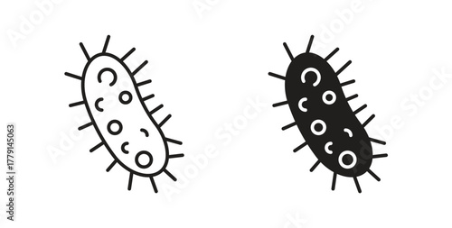Bacteria icon symbol. Vector EPS 10. line and glyph icon