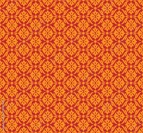 Traditional seamless pattern, Indian art legacy. Indian, Arabic, Middle East classic style. Suzani style. Pattern sample included.