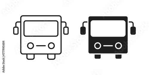 Bus icon symbol. Vector EPS 10. line and glyph icon