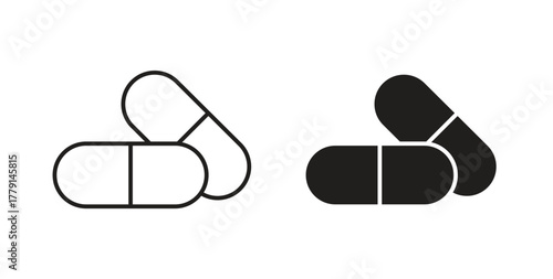 Capsule icon symbol. Vector EPS 10. line and glyph icon