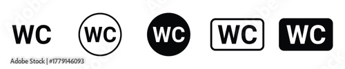 WC room icon. Bathroom sign , vector illustration . 
