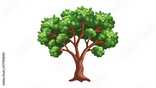 Green Canopy: A vibrant depiction of a lone tree, its leafy green canopy stands in stark contrast, embodying the essence of life and tranquility.