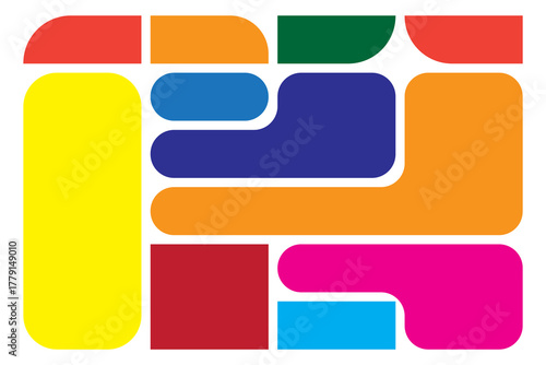 Creative bento grid layouts. Geometric shapes compositions, trendy UI frame template and modern card tiles. Brutal shape pattern and web comics grids vector set.