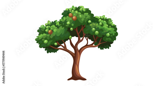 Vibrant Orchard: A lush and fruitful tree, its branches laden with ripening apples, stands as a symbol of nature's bounty and the promise of a bountiful harvest.