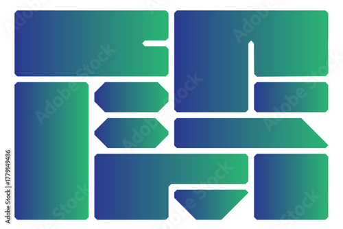 Colorful bento grid layouts with vibrant gradient blocks and rounded corners for UI design or creative projects. Rainbow arrangements with modular templates