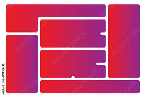 Colorful geometric bento grid layout templates with rounded corners A versatile collection of trendy geometric layout templates featuring rounded corners, perfect for creating visually appealing