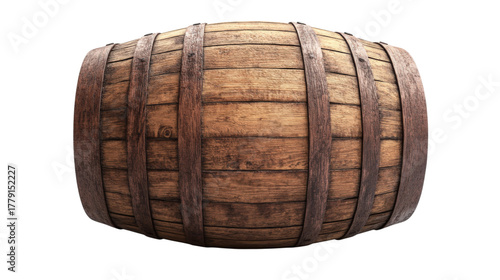 Wood Barrel Isolated Drink Storage Brown Wooden Container Aged Round Object Cask