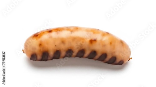 Grilled Sausages on White Background: Perfect for Food Photography and Culinary Projects and Recipes