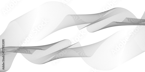 Wavy blend lines with gradient mesh abstract banner background. Flowing and motion technology vector lines pattern.