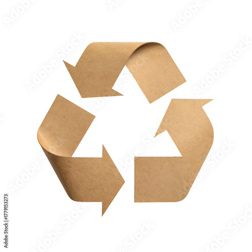 Textured brown arrows forming a circular recycling symbol