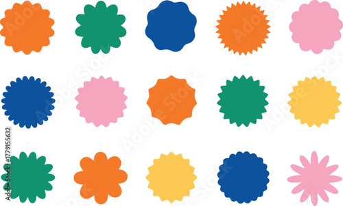 Vibrant collection of geometric shapes for modern design backgrounds