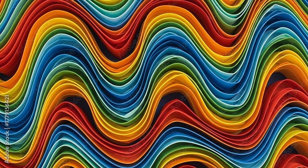 Fototapeta premium Colorful wavy paper texture.