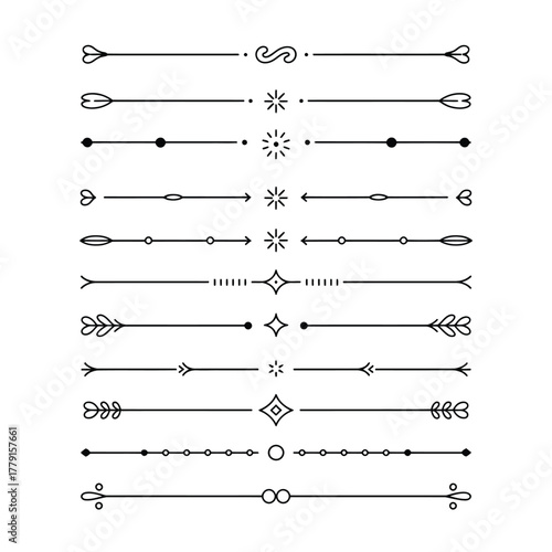 Elegant black line decorative divider vector graphics set scalable eps illustration vector