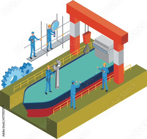 造船業のイメージイラスト