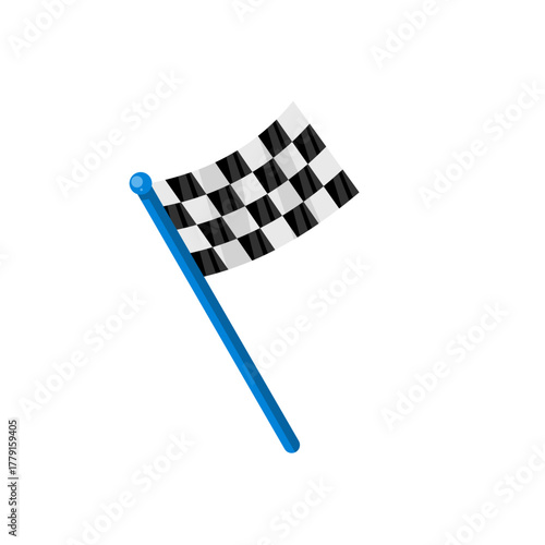 Racing chequered flag, meta, finish - vector icon  