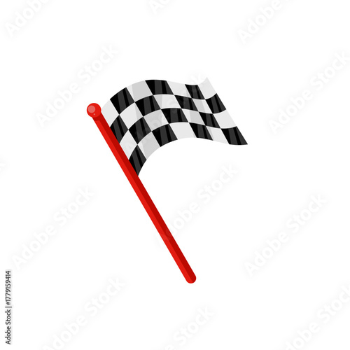 Racing chequered flag, meta, finish - vector icon  