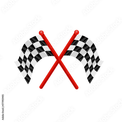 Crossed racing chequered flags