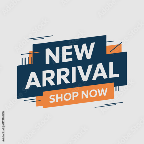 Modern new arrival promotional banner design with shop now button vector