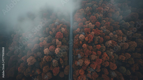 Golden Autumn Road – Warm Sunset Forest Background